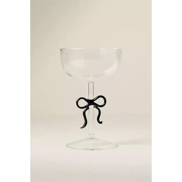 Anthropologie Benedita Bow Coupe Glass Set of 4 Glasses